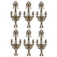 Set of Six French Giltwood Wall Sconces