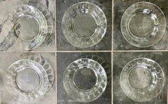 Set of Six French Glass Plates