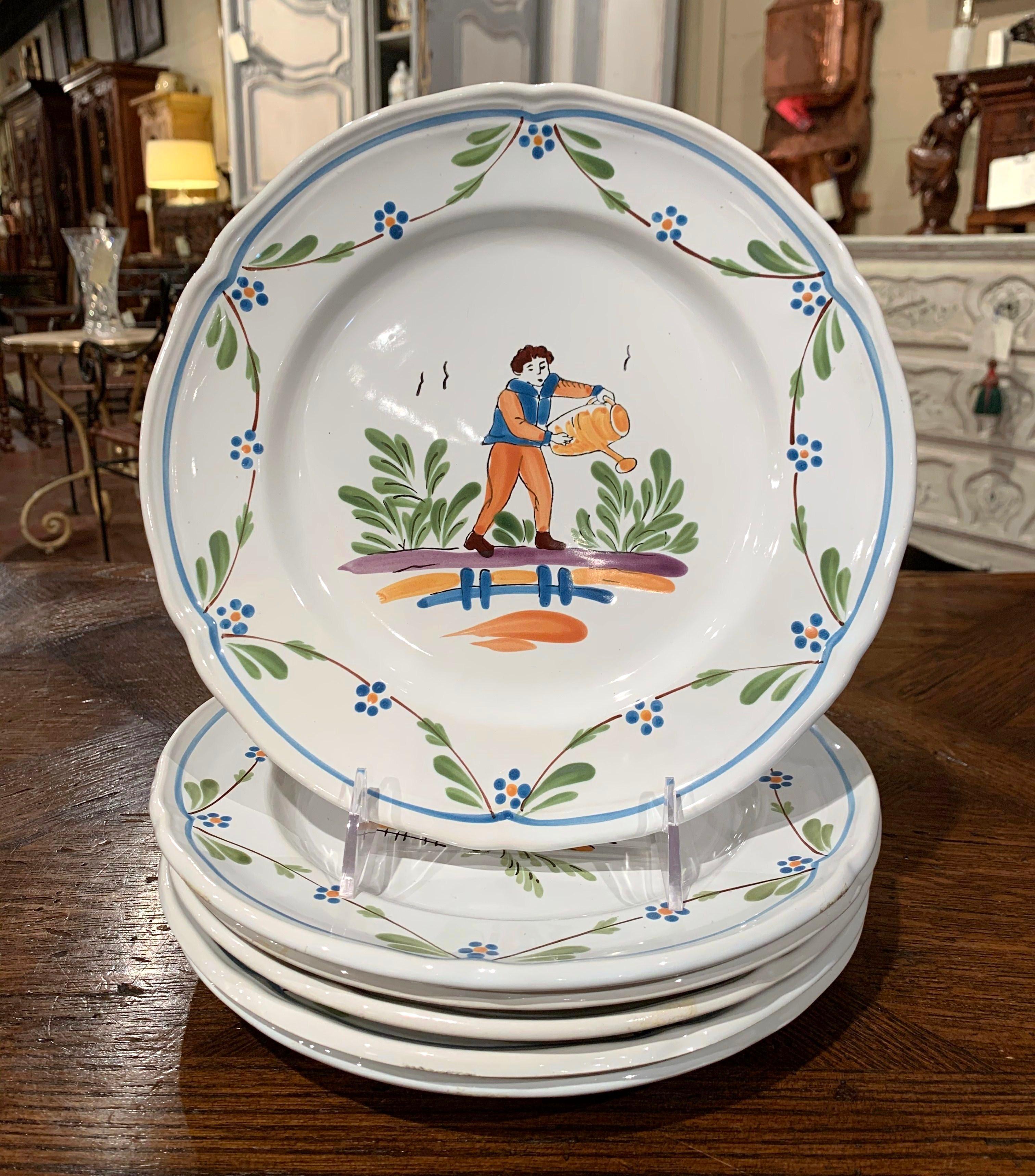 french hand painted plates