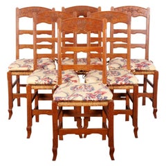 Set of Six French Ladder-Back Chairs