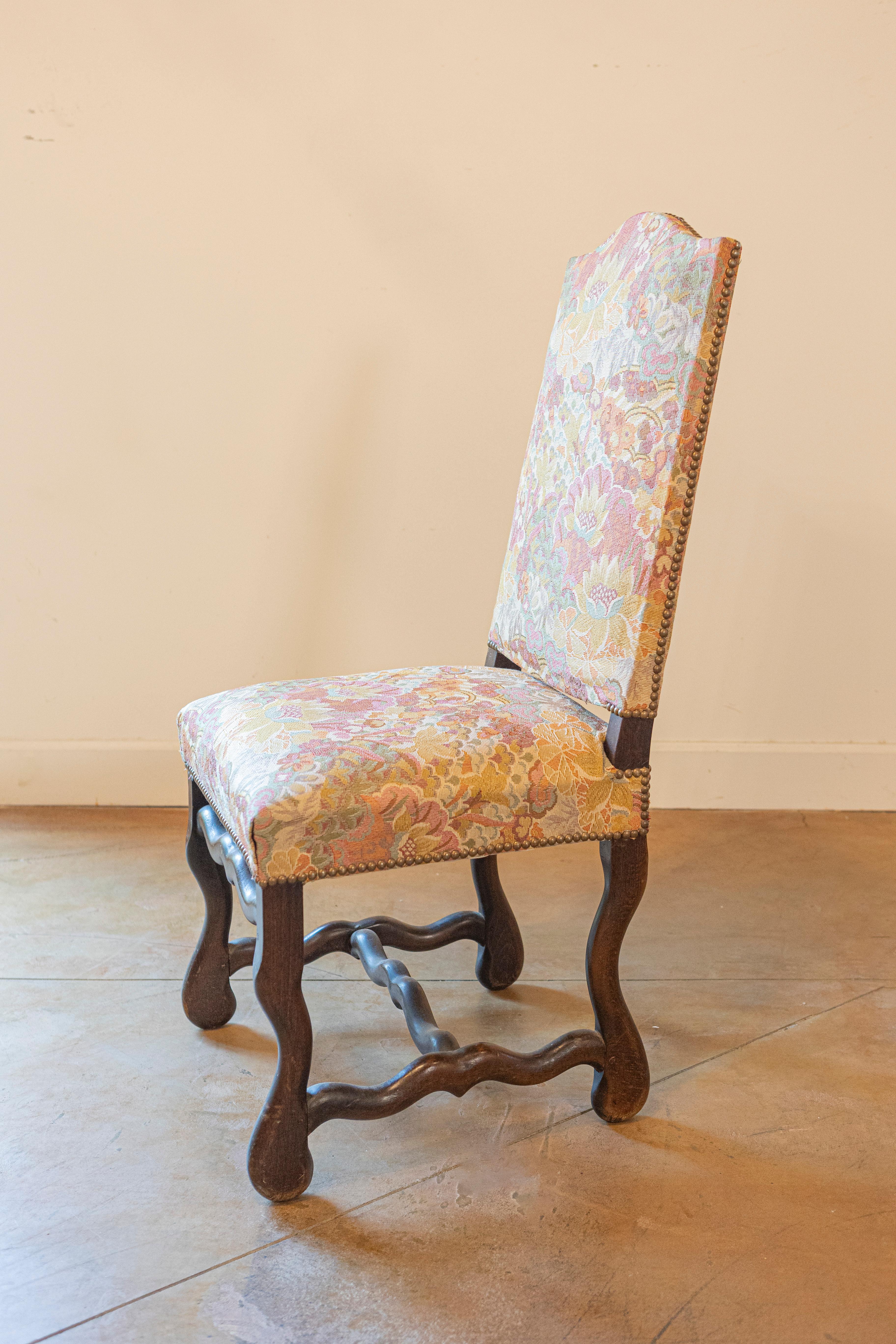 Turned Set of Six French Louis XIII Style 19th Century Dining Room Side Chairs For Sale