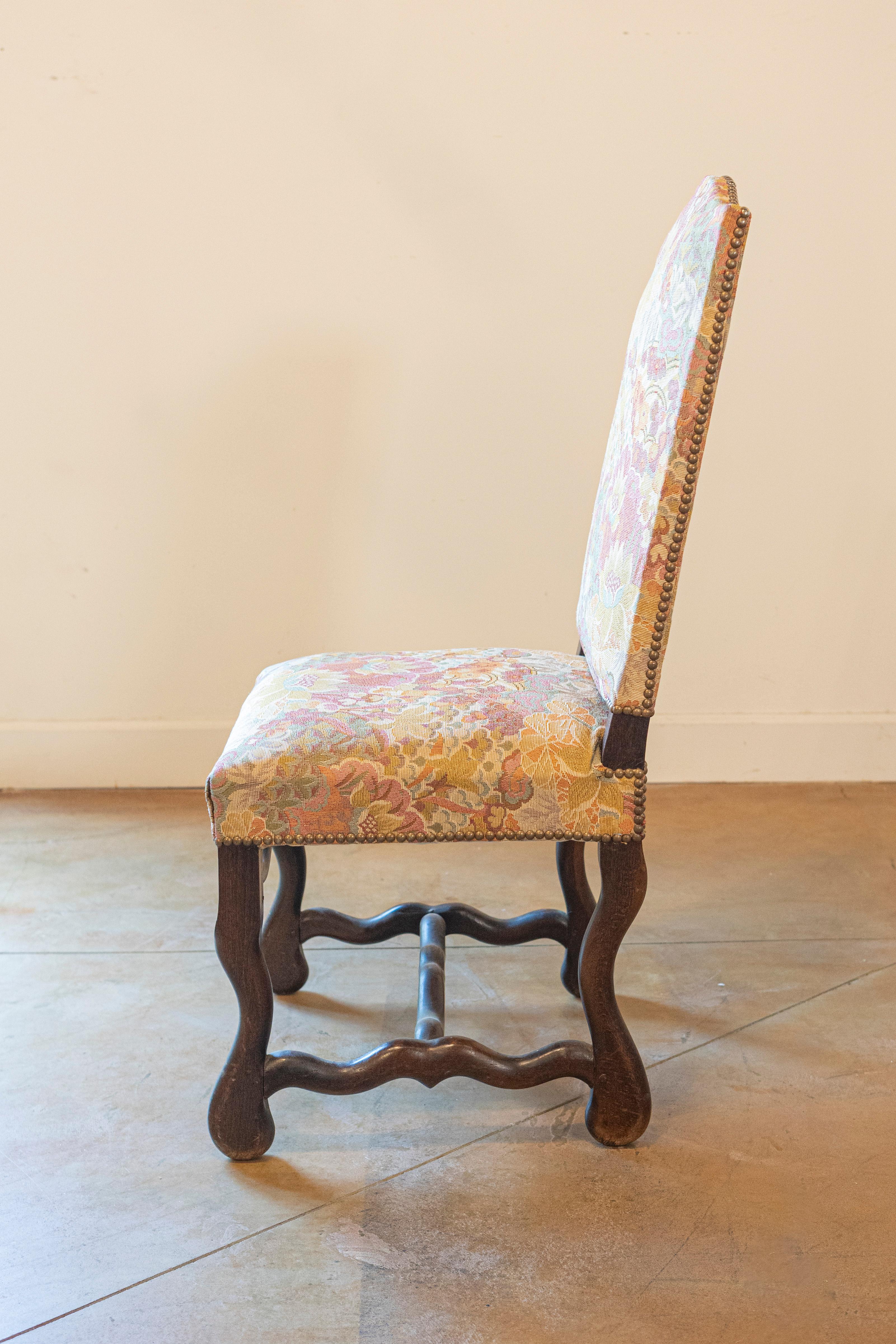 Set of Six French Louis XIII Style 19th Century Dining Room Side Chairs In Good Condition For Sale In Atlanta, GA
