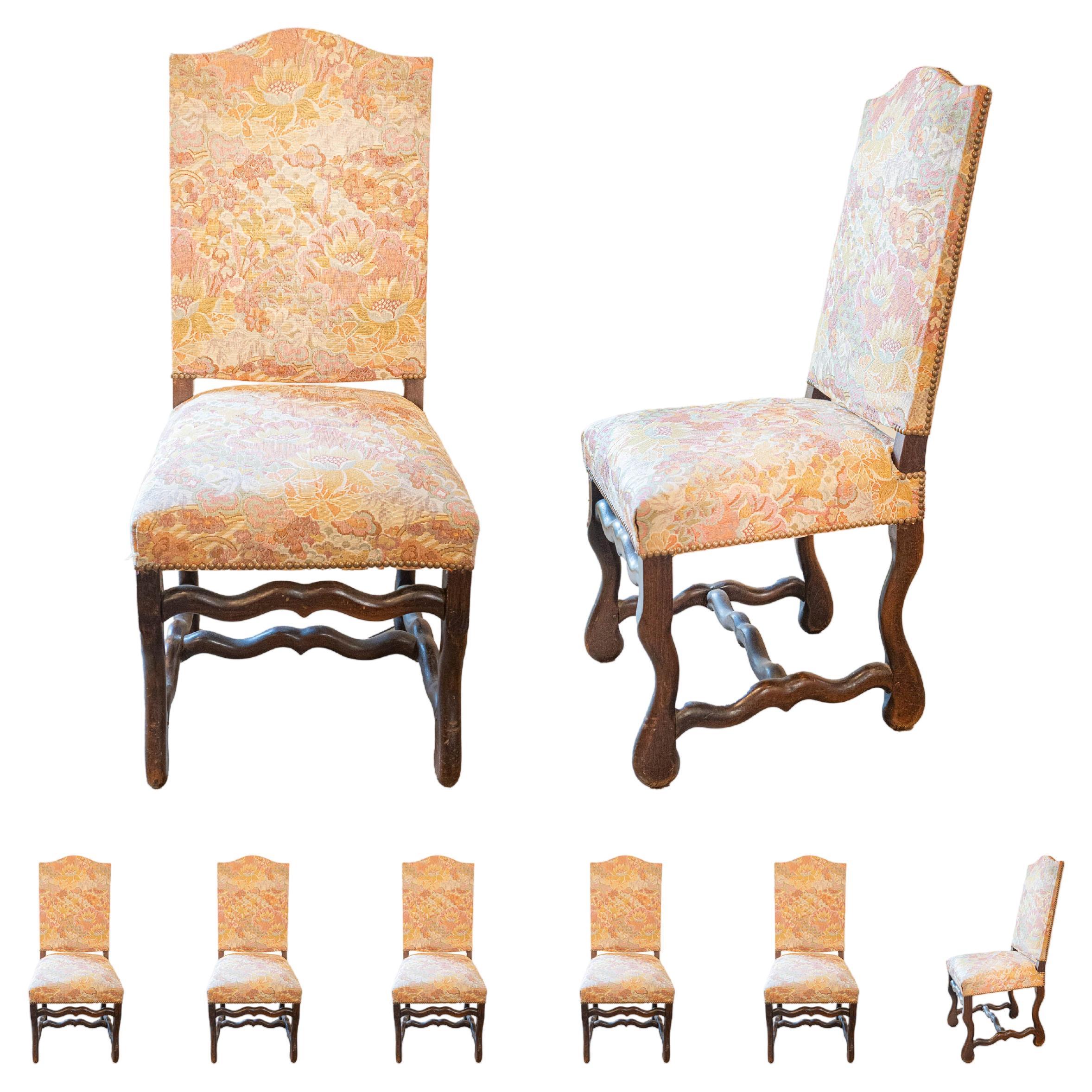 Set of Six French Louis XIII Style 19th Century Dining Room Side Chairs