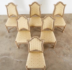 Set of Six French Louis XIII Style Lacquered Dining Chairs