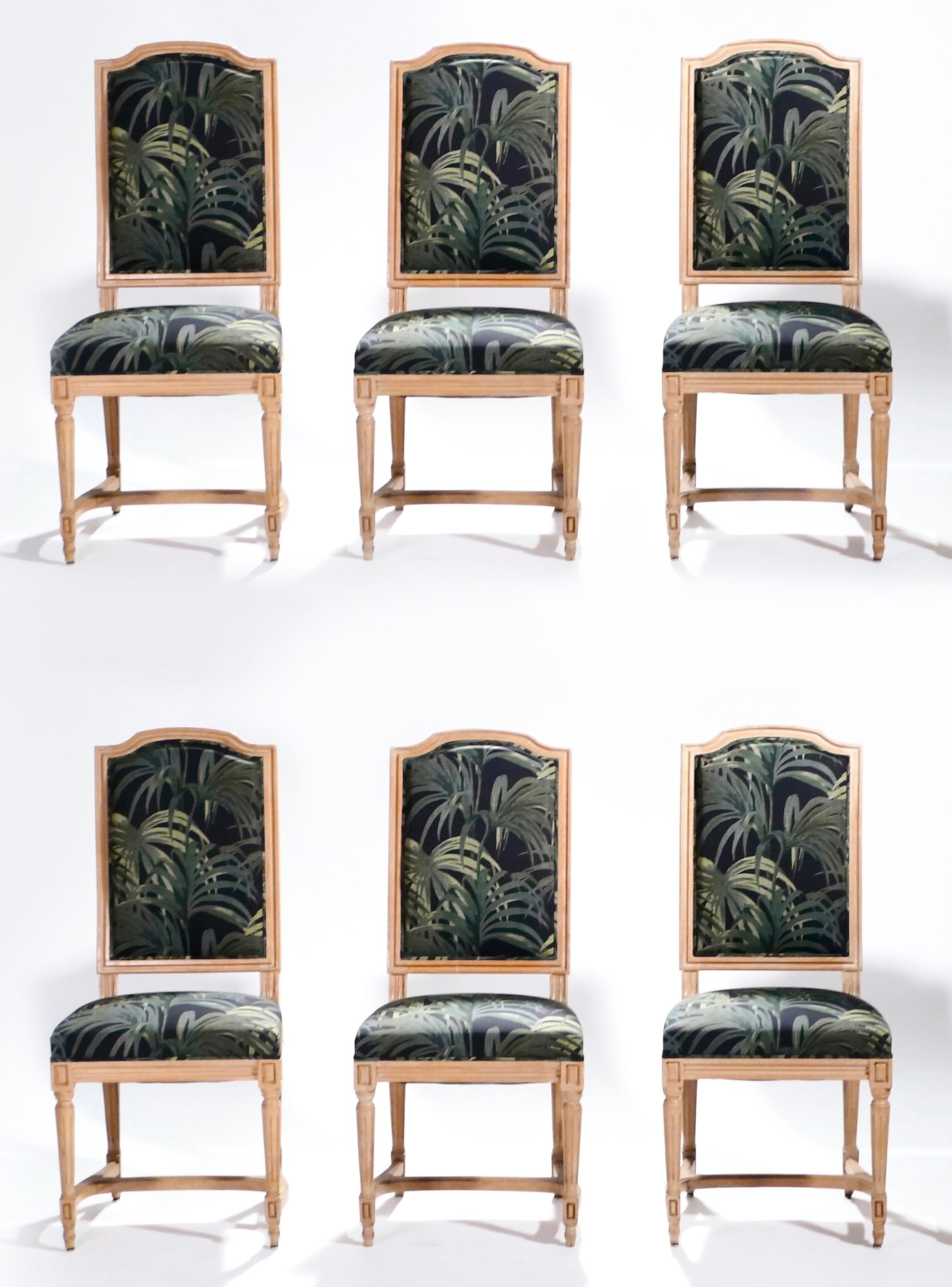 Mid-20th Century Set of Six French Louis XV Style Chairs, 1950s