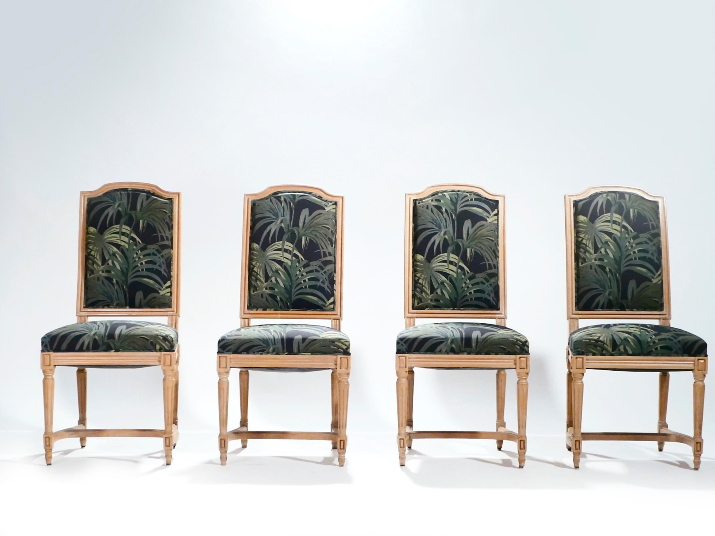 Set of Six French Louis XV Style Chairs, 1950s 1
