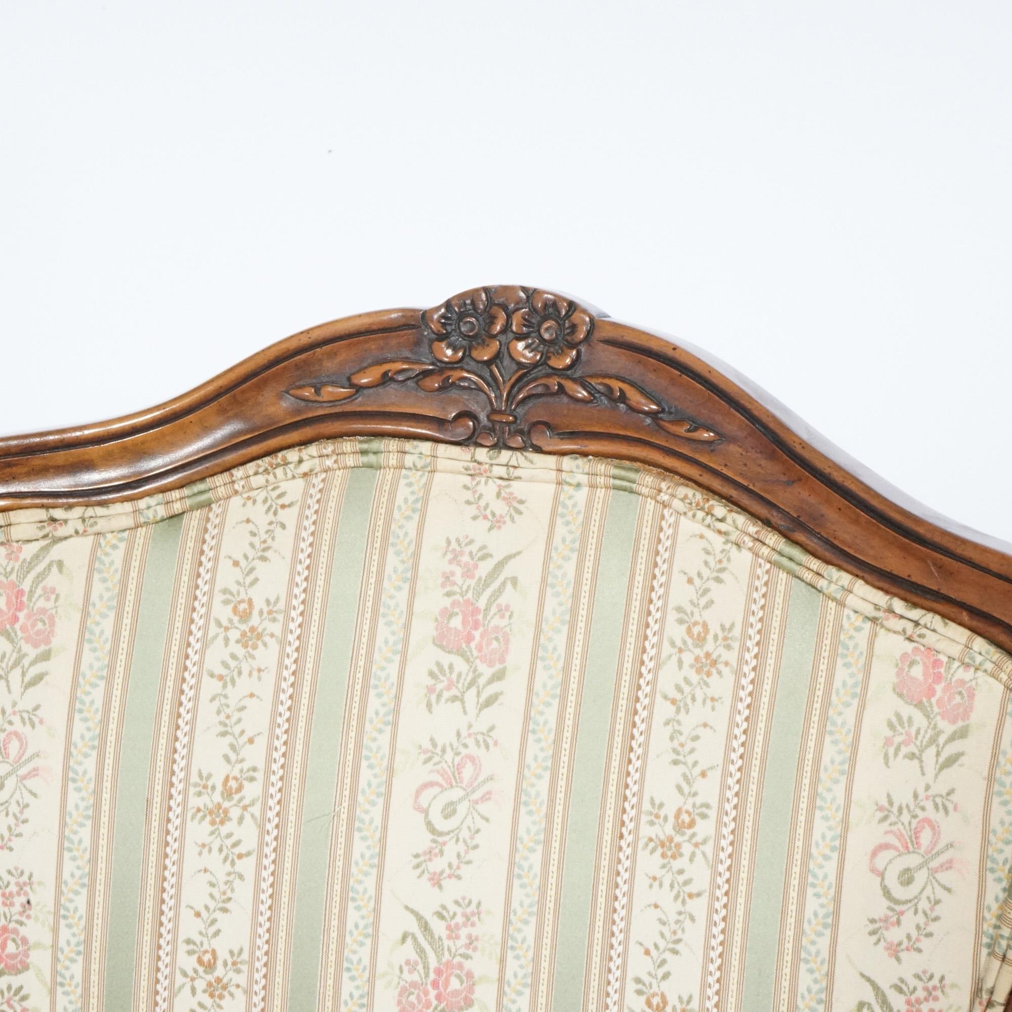 Set of Six French Louis XV Style Walnut Arm Chairs by Kindel, 20th Century For Sale 6