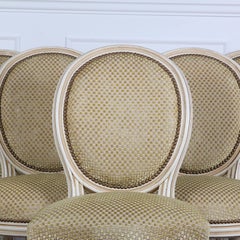 Set of Four French Louis XVI Style Cameo Back Chairs