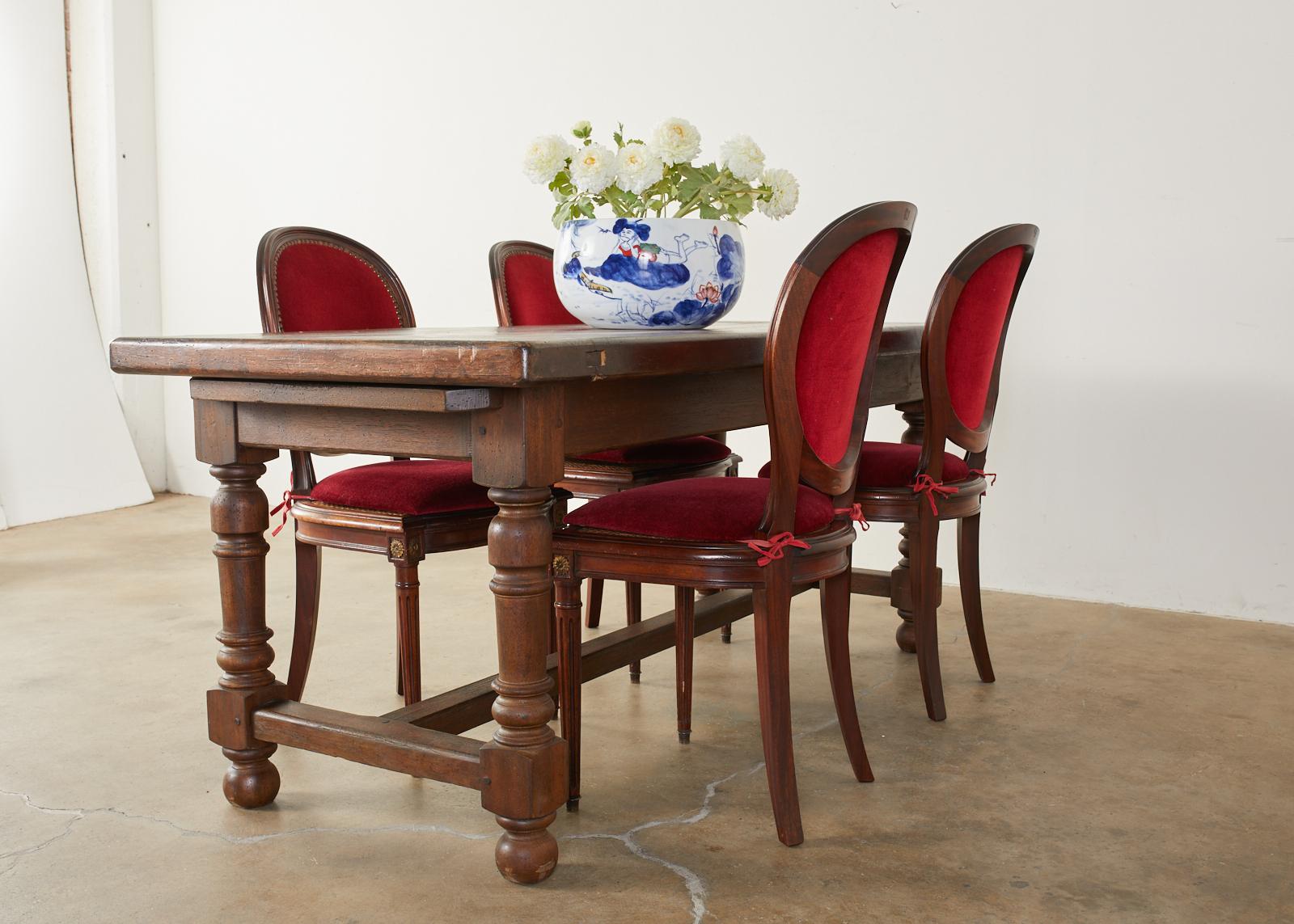 Set of Six French Louis XVI Style Caned Dining Chairs 6