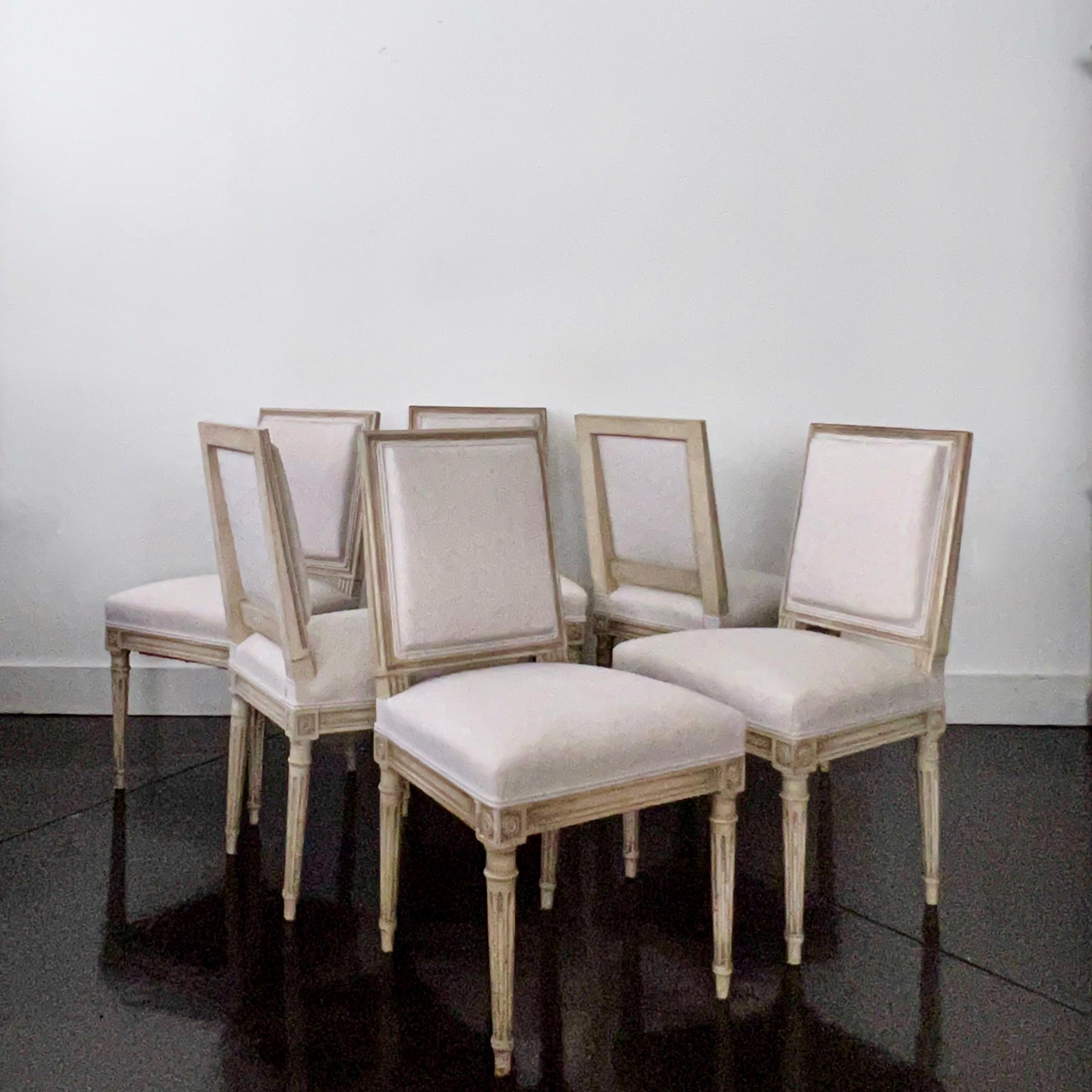 Set of Six French Louis XVI Style Chairs In Good Condition In Charleston, SC