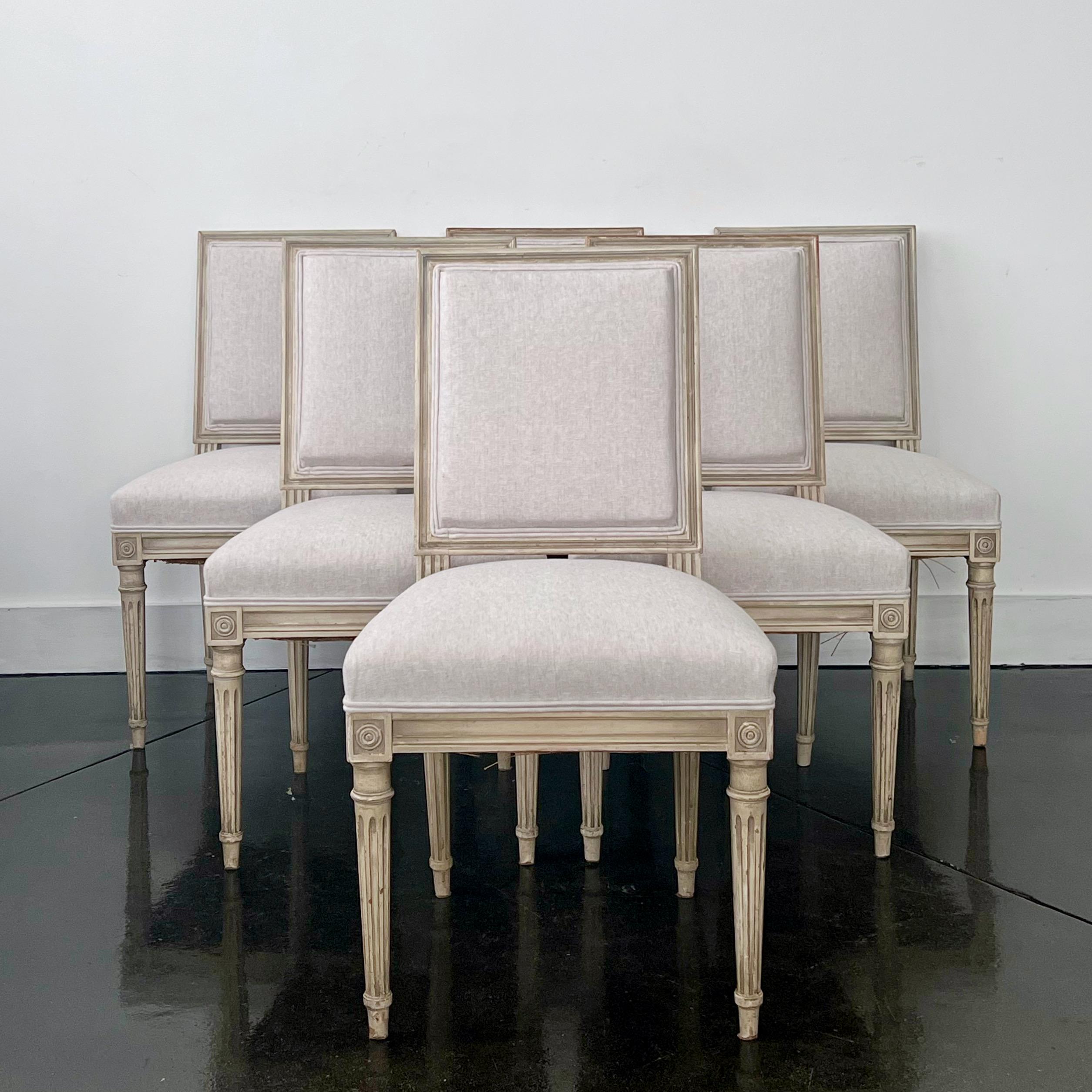 19th Century Set of Six French Louis XVI Style Chairs