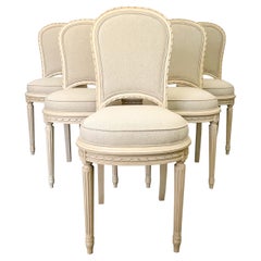 Antique Set of Six French Louis XVI-Style Dining Chairs