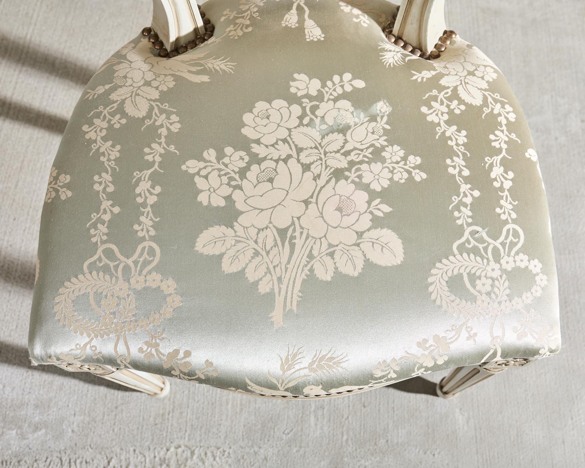 Set of Six French Louis XVI Style Painted Dining Chairs For Sale 9
