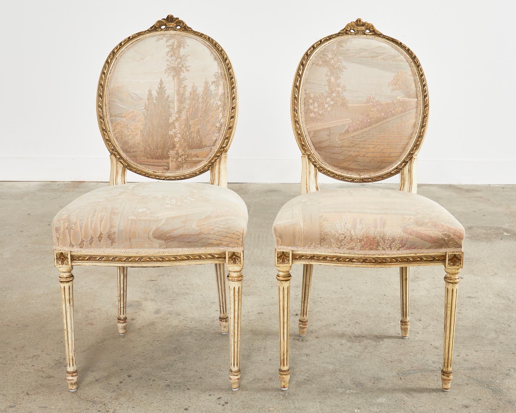 Set of Six French Louis XVI Style Painted Dining Chairs For Sale 13