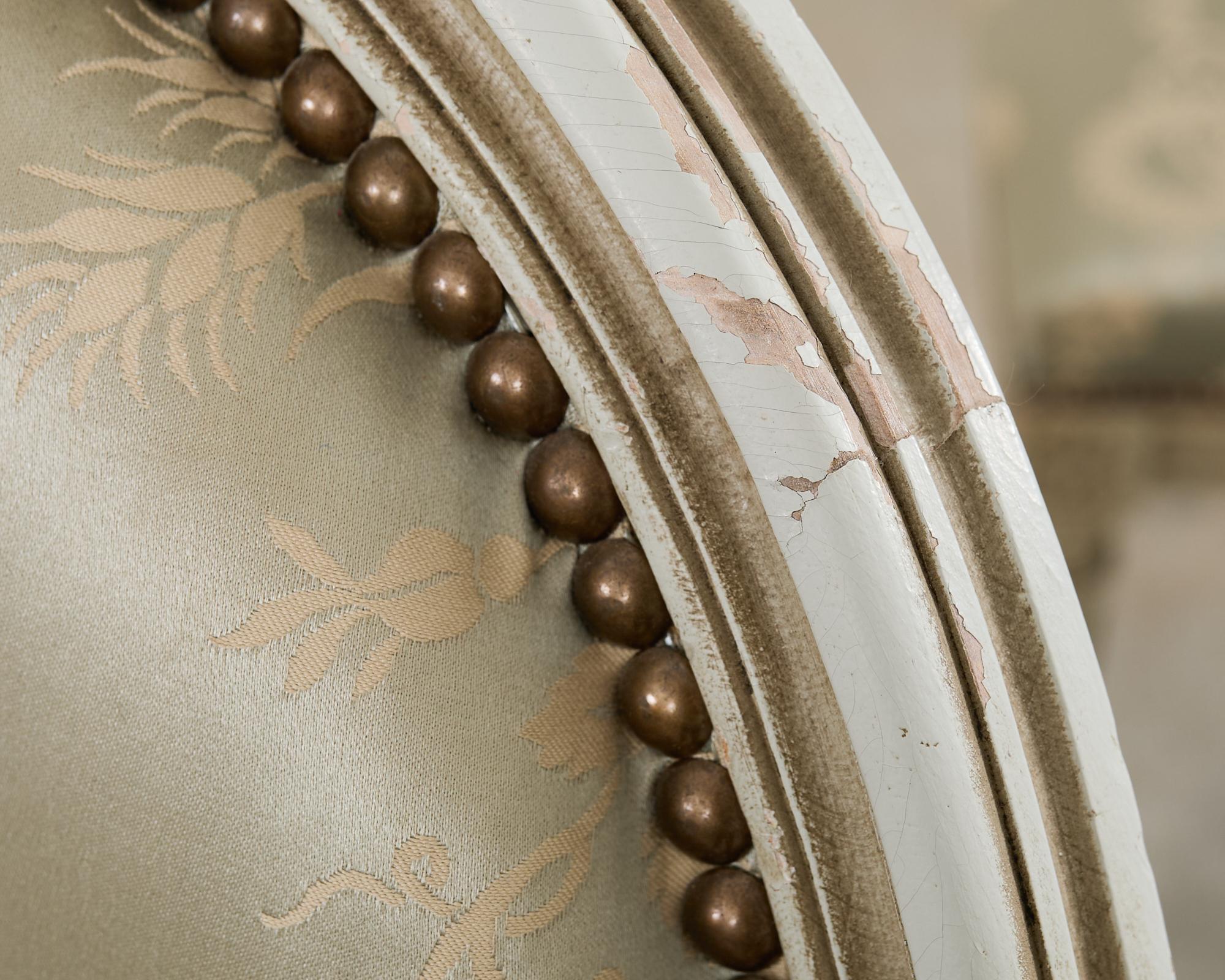 Set of Six French Louis XVI Style Painted Dining Chairs For Sale 14
