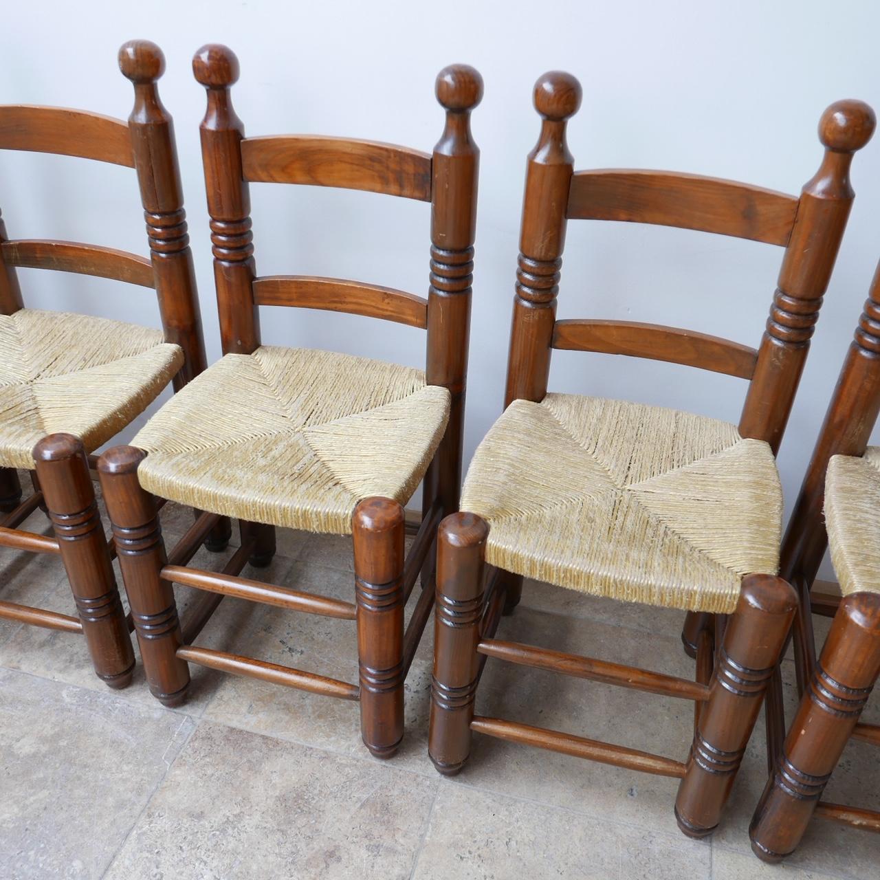 20th Century Set of Six French Mid-Century Dining Chairs