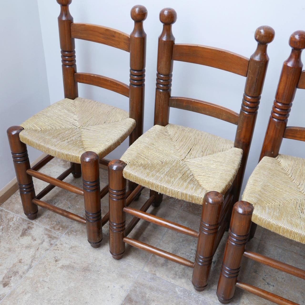 Set of Six French Mid-Century Dining Chairs 1
