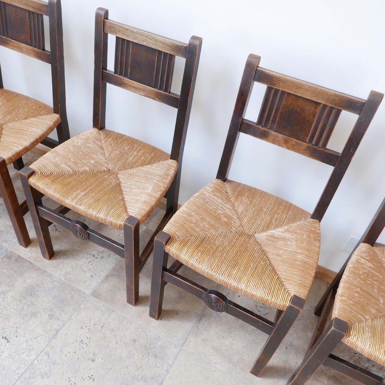 Set of Six French Mid-Century Dining Chairs in manner of Charles Dudouyt In Good Condition In London, GB