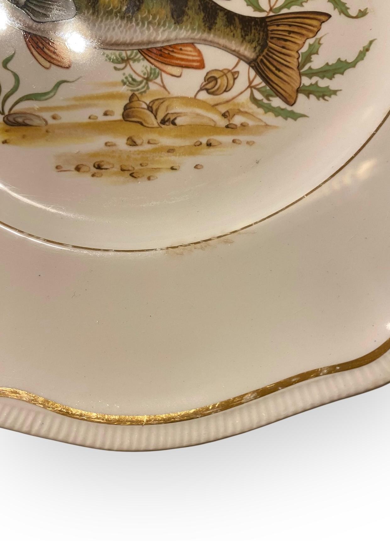 Ensemble de six assiettes à poisson Longchamp du milieu du siècle dernier en vente 6