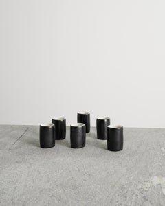 Set di sei tazze decorative francesi di metà secolo di Denise Gatard, anni '60