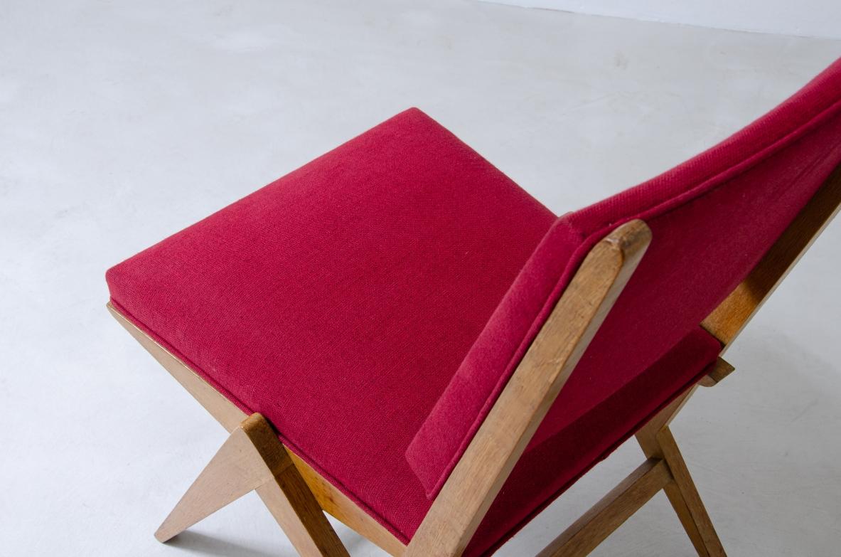 Mid-Century Modern Ensemble de six chaises modernistes françaises en chêne  en vente