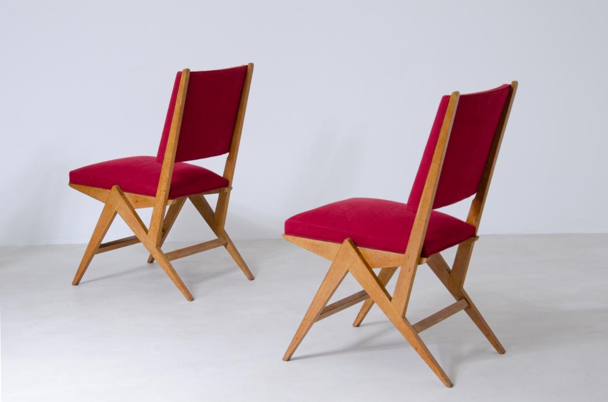 Français Ensemble de six chaises modernistes françaises en chêne  en vente