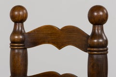 Set of Six French Modernist Dining Chairs, Oak & Rush, 1960