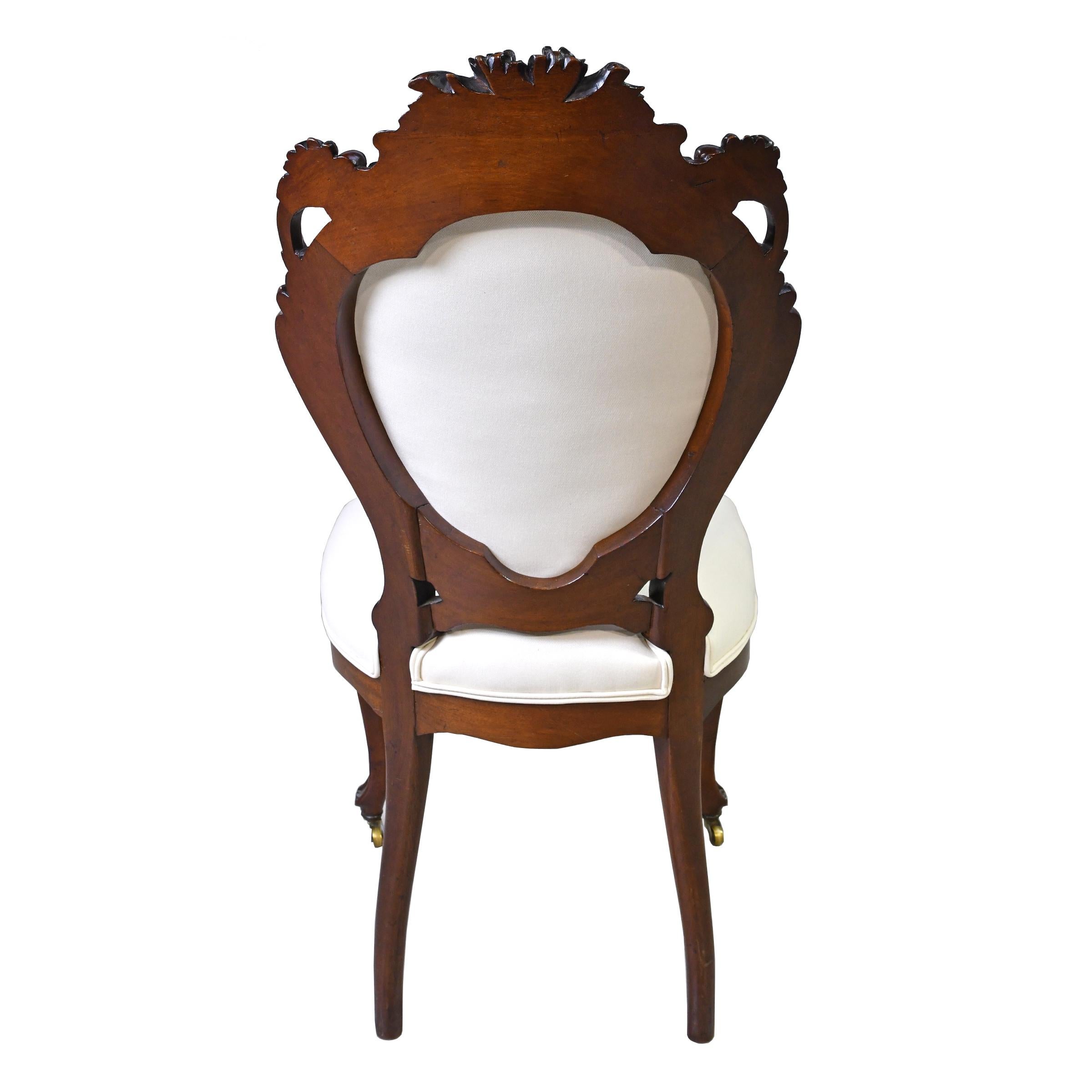 Set of 6 French Napoleon III Balloon-Back Dining Chairs with Upholstery In Good Condition In Miami, FL