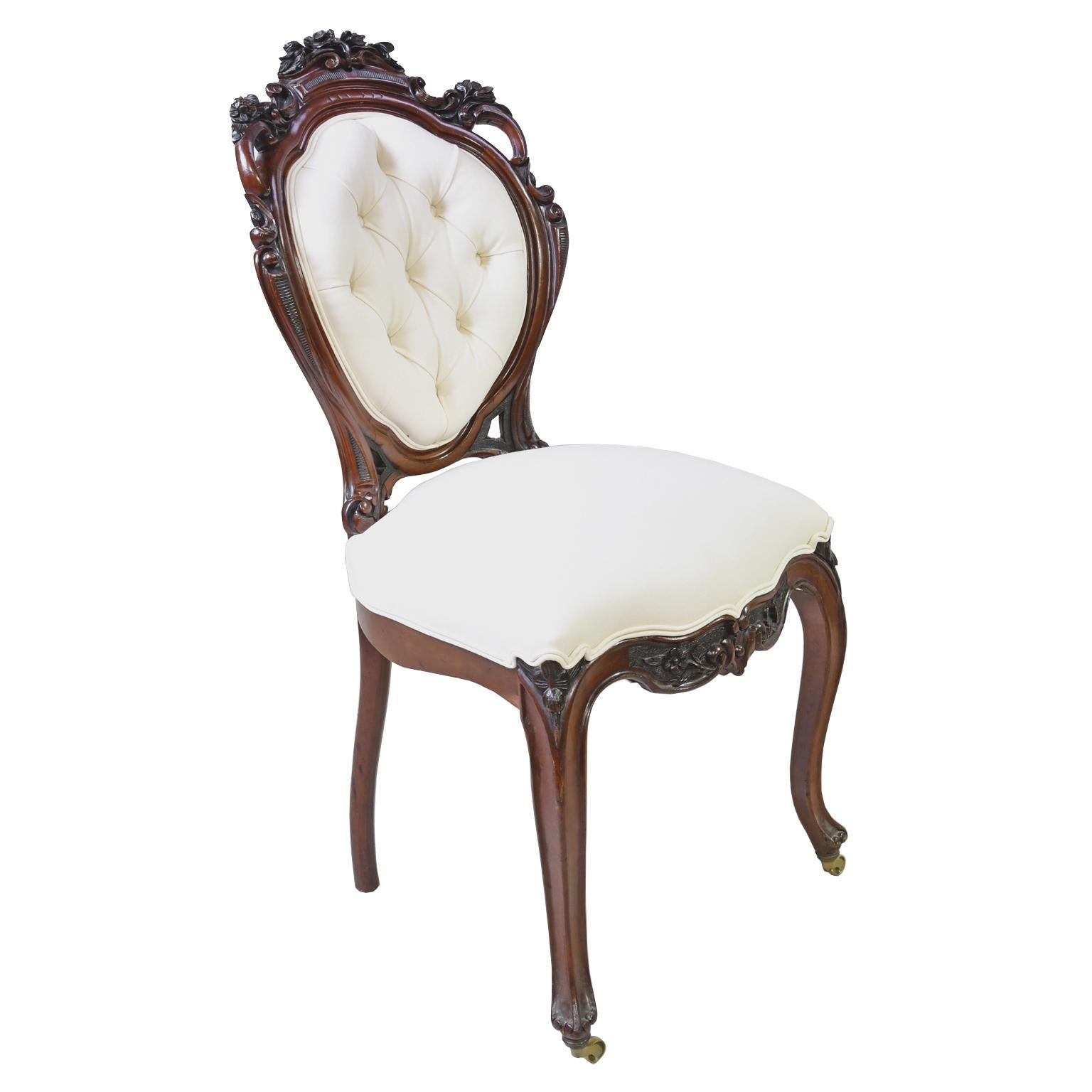 Set of 6 French Napoleon III Balloon-Back Dining Chairs with Upholstery 2