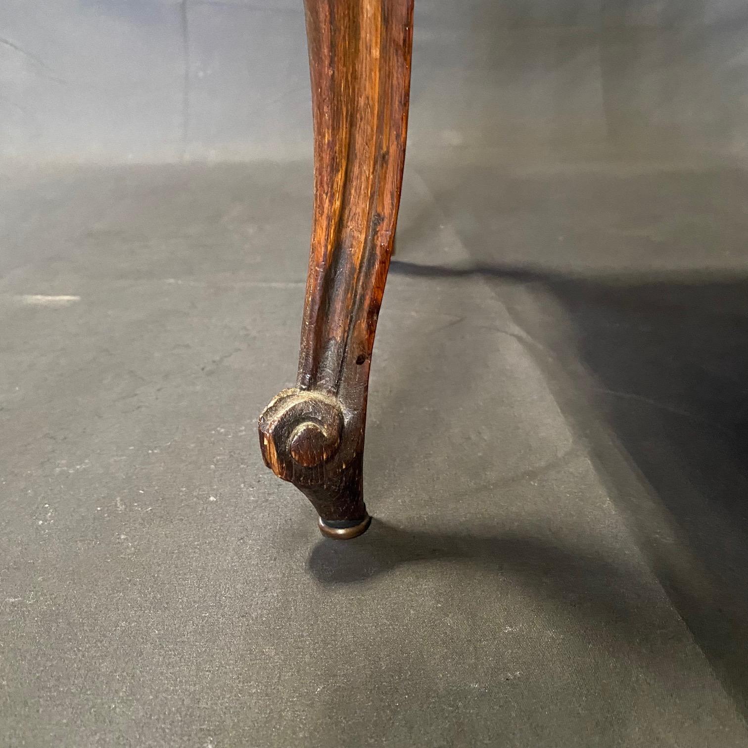Set of Six French Oak Hand Carved 19th Century Dining Side Chairs For Sale 5