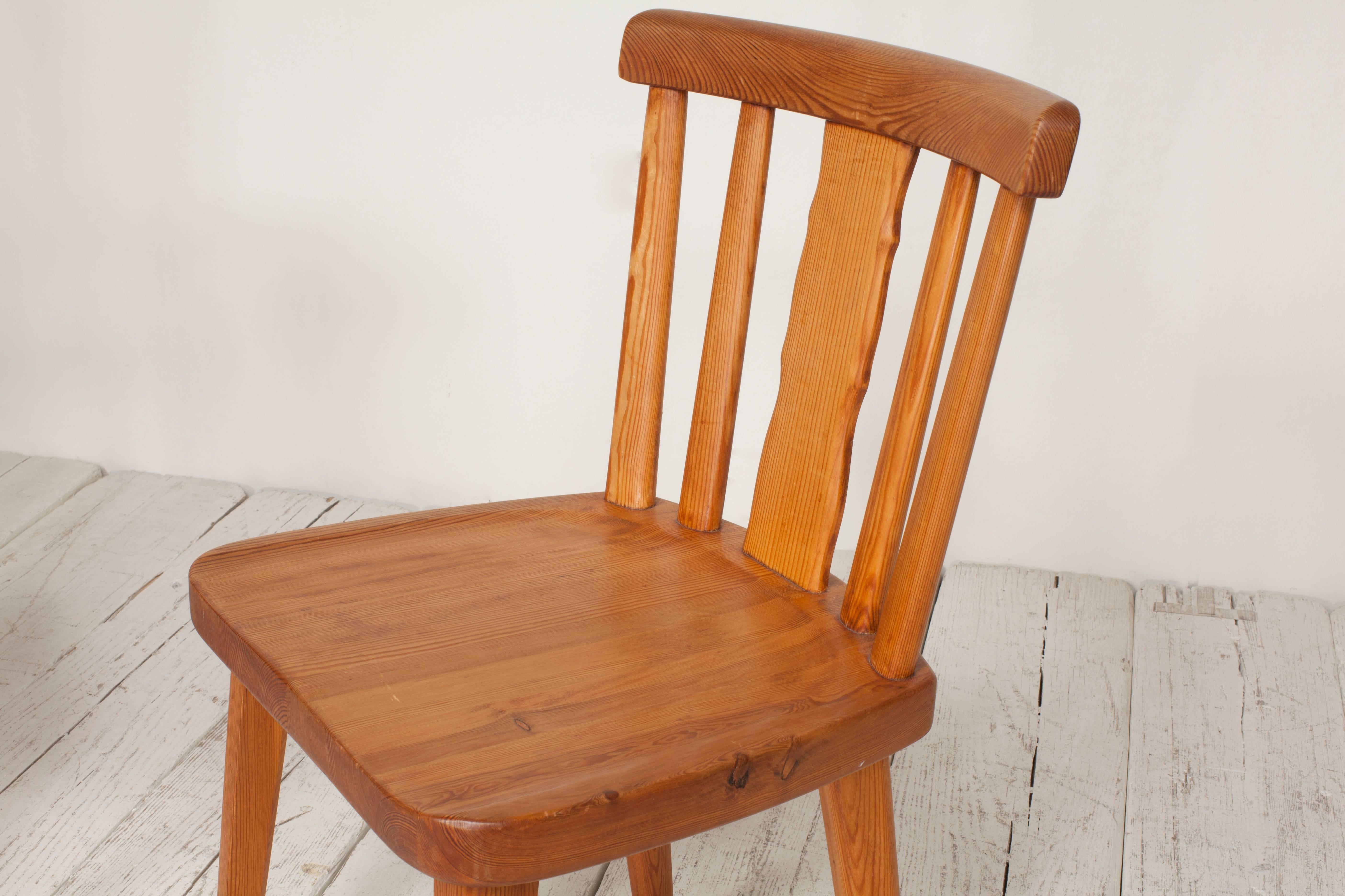 Set of Six French Pine Dining Chairs with Beautiful Centre Splat Details 1