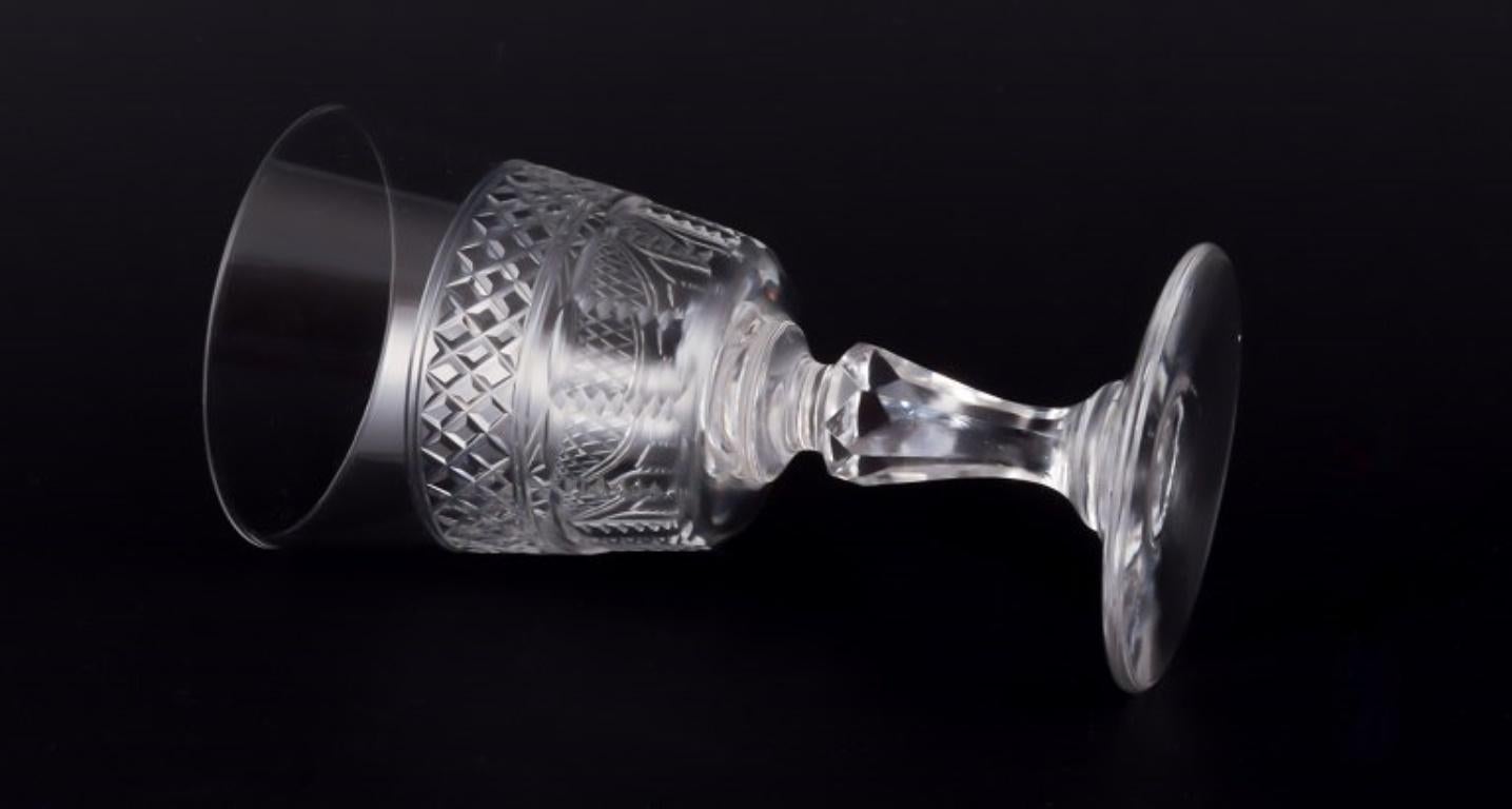 Crystal Set of six French port wine glasses in crystal glass. Ca 1900 For Sale