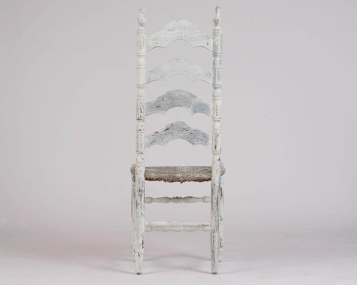 Rush Set of Six French Provincial Dining Chairs