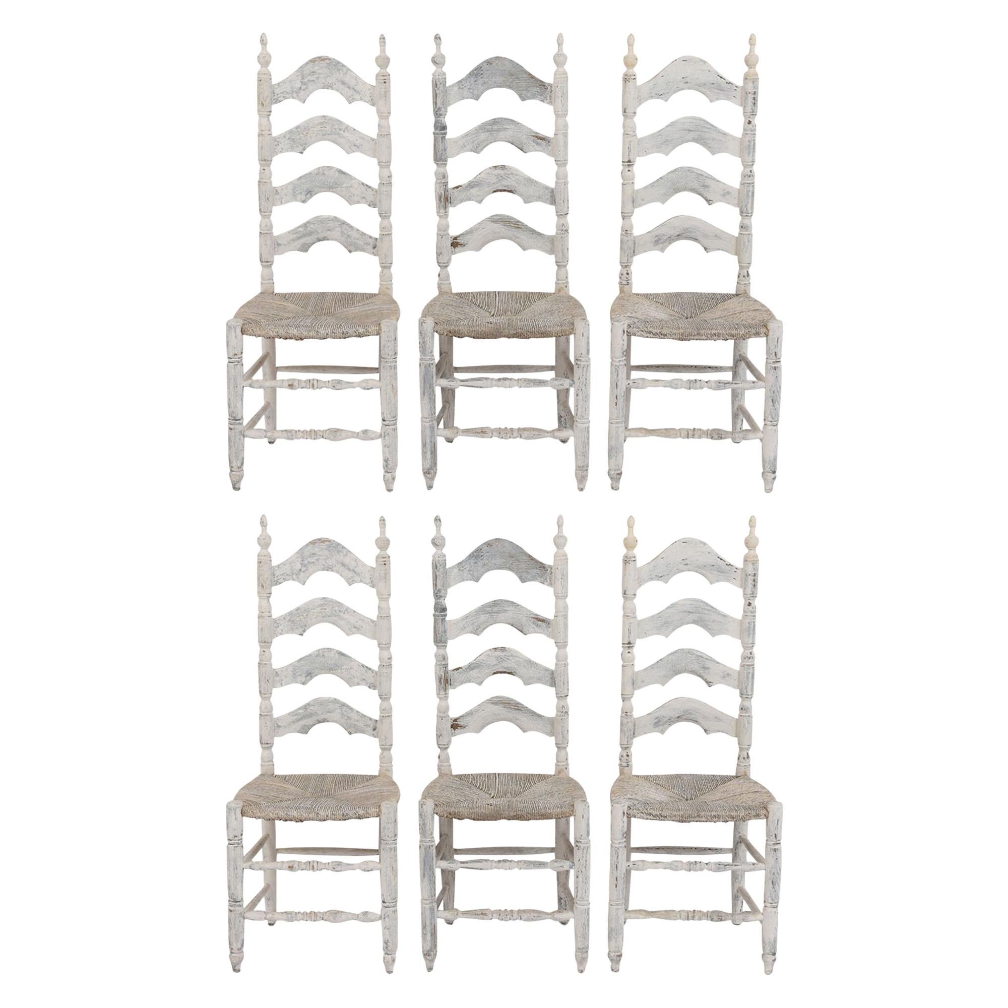 Set of Six French Provincial Dining Chairs