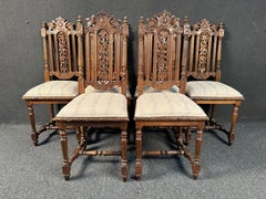 Set of Six French Renaissance Dining Chairs