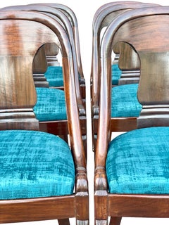 Set of Six French Restauration Period Gondola Dining Chairs