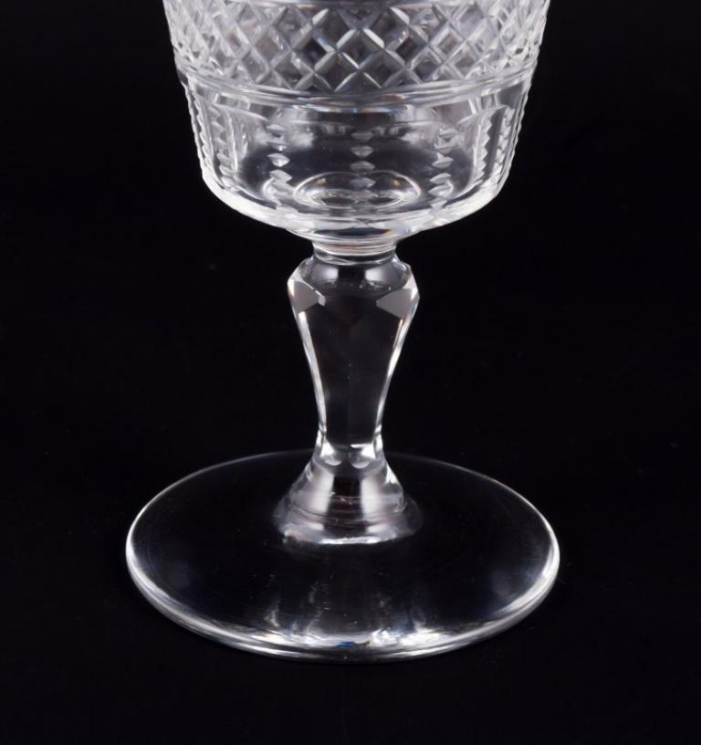 Crystal Set of six French sherry glasses in crystal glass. Ca 1900 For Sale