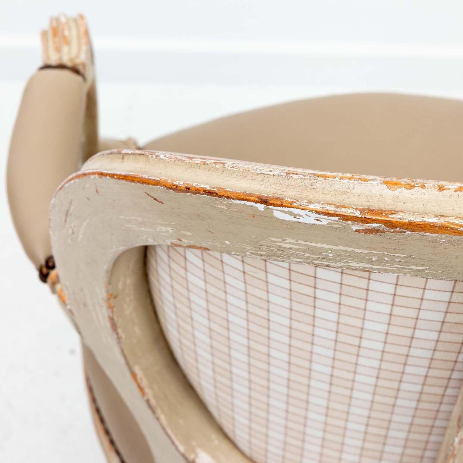 Set of Six French Style Oval Back Leather Chairs For Sale 5