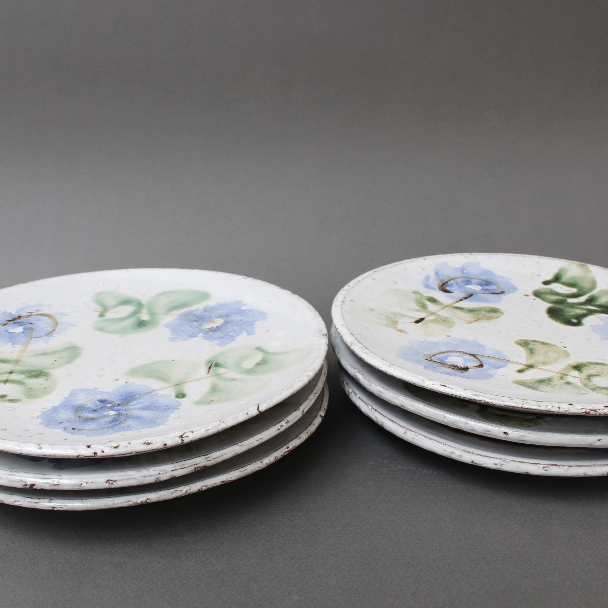 Set of Six French Vintage Ceramic Plates by Albert Thiry 'circa 1960s' In Good Condition In London, GB