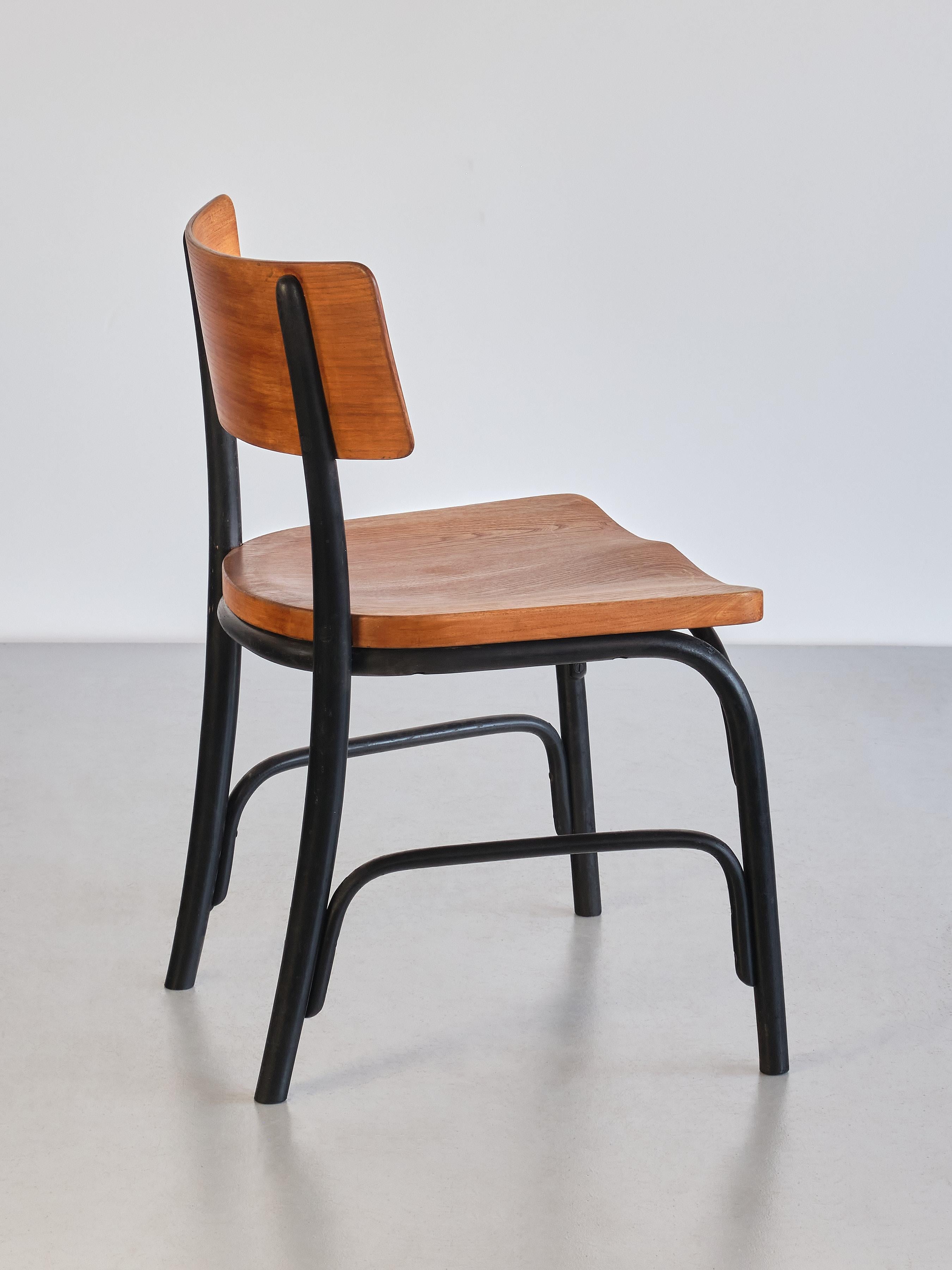 Set of Six Frits Schlegel 'Husum' Chairs in Elm, Fritz Hansen, Denmark, 1930s For Sale 6
