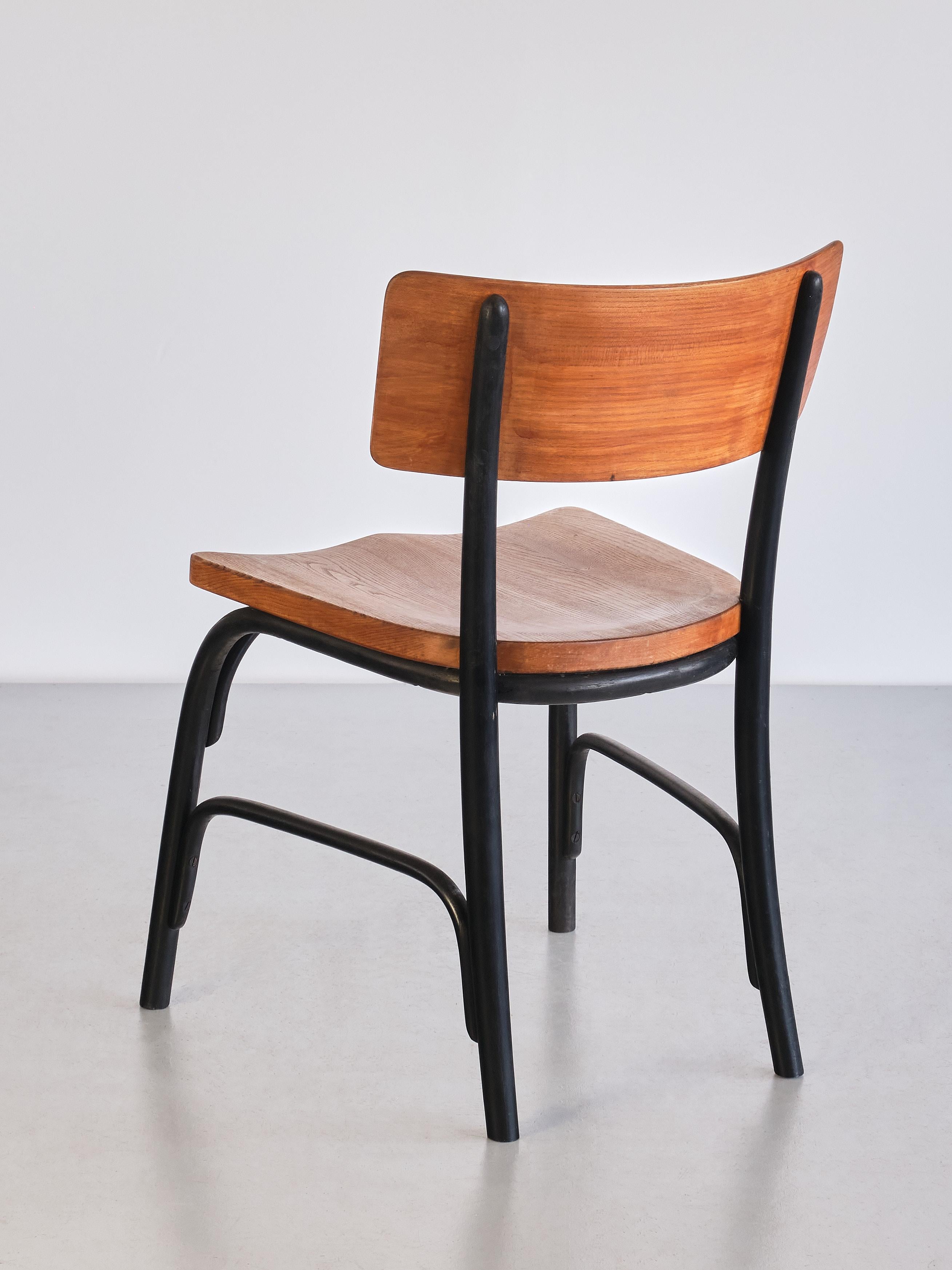 Set of Six Frits Schlegel 'Husum' Chairs in Elm, Fritz Hansen, Denmark, 1930s For Sale 7
