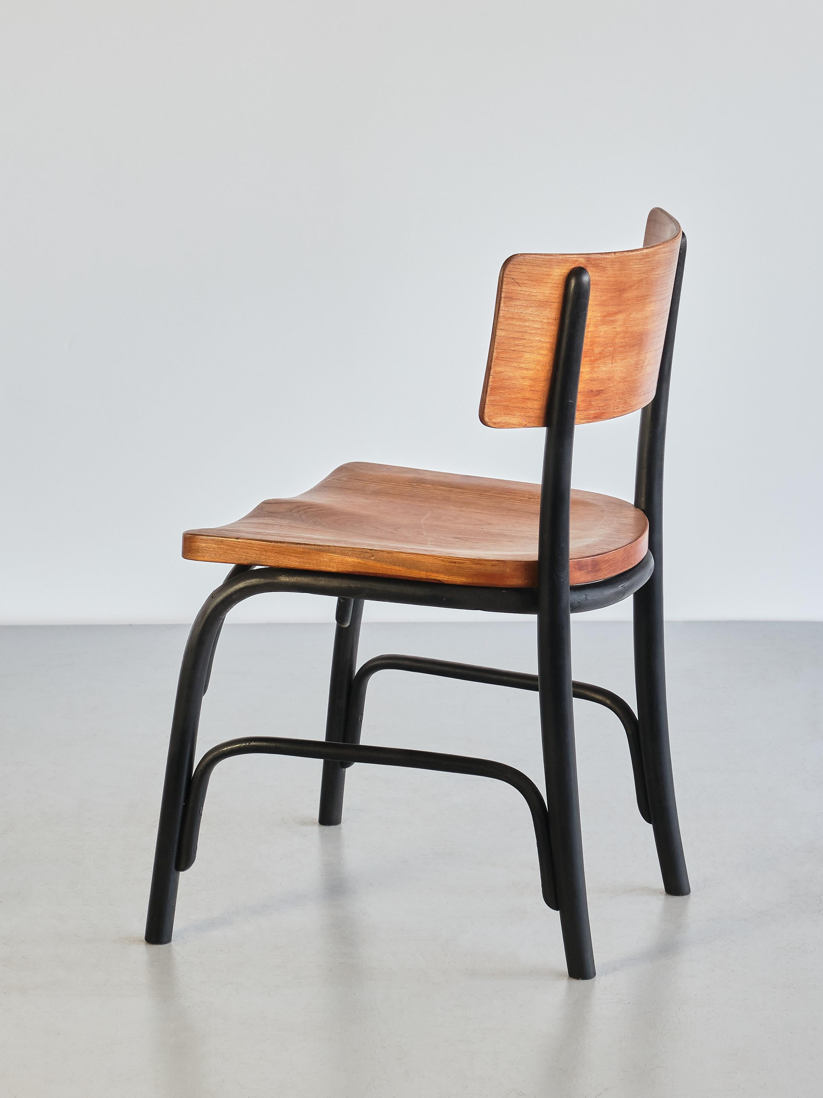 Set of Six Frits Schlegel 'Husum' Chairs in Elm, Fritz Hansen, Denmark, 1930s For Sale 8