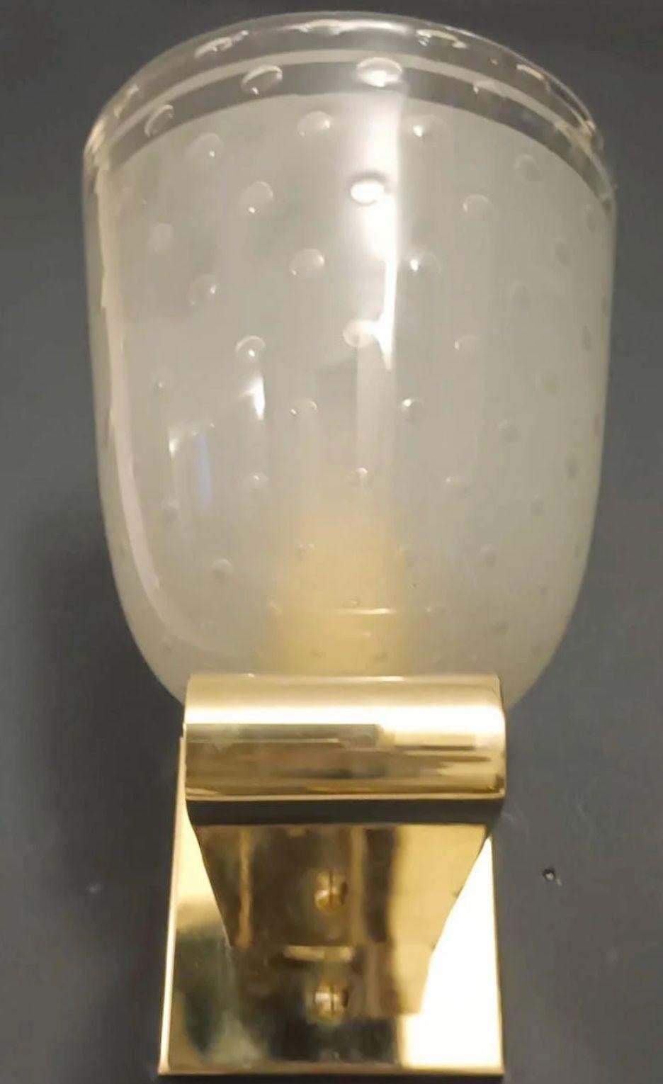Set of Six Frosted Bollicine Sconces by Barovier e Toso. Italy, 1950's. im Angebot 2