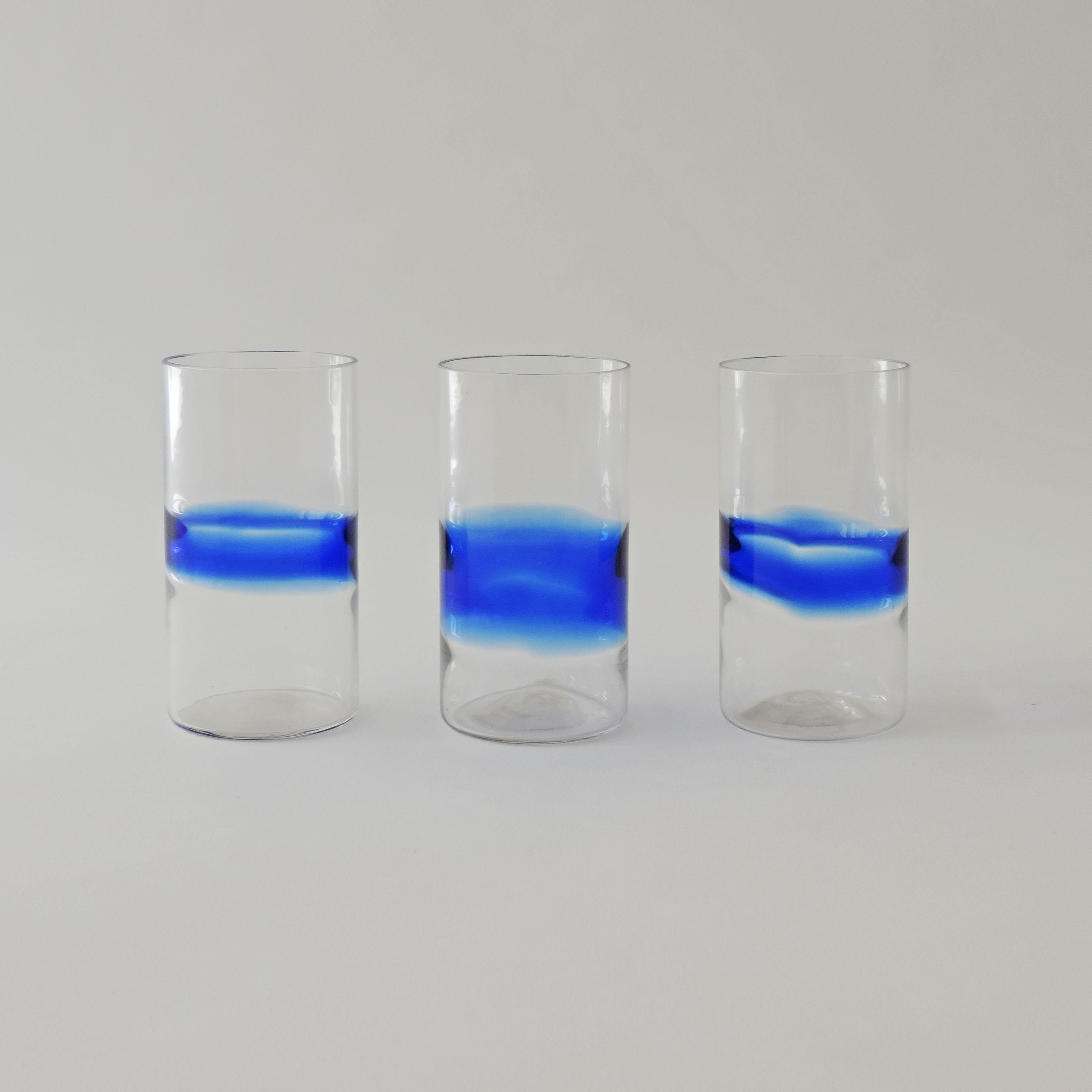 Set di sei bicchieri Fulvio Bianconi per Venini, Italia, anni Cinquanta.