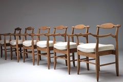 Lote de seis  Sillones de comedor "Fumay" de Guillerme et Chambron,  Francia Años 60