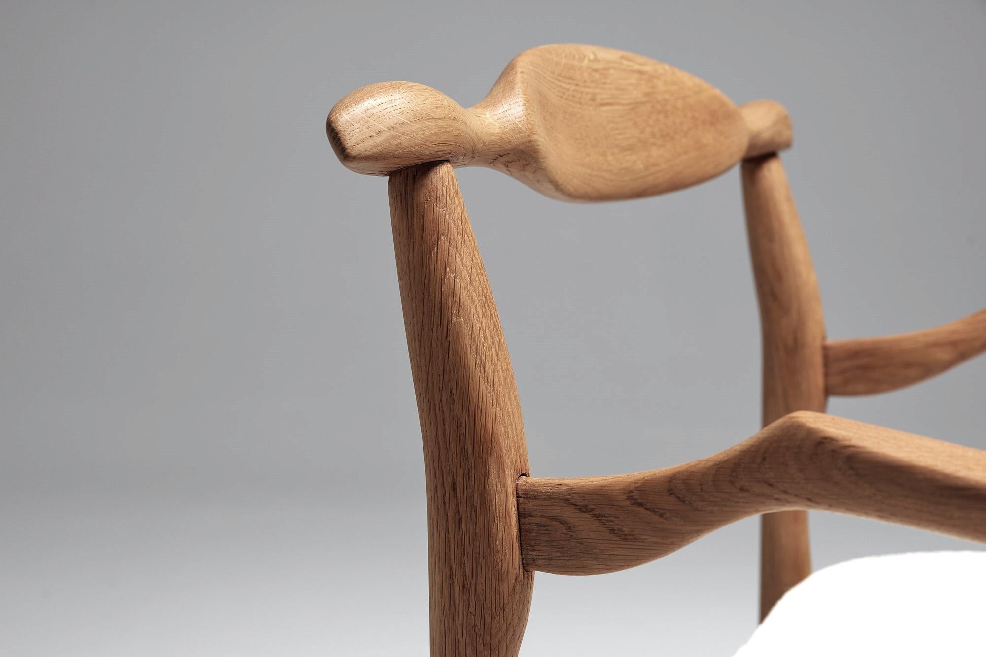 Set of Six “Fumay” Dining Armchairs by Guillerme et Chambron, France, 1960s For Sale 2