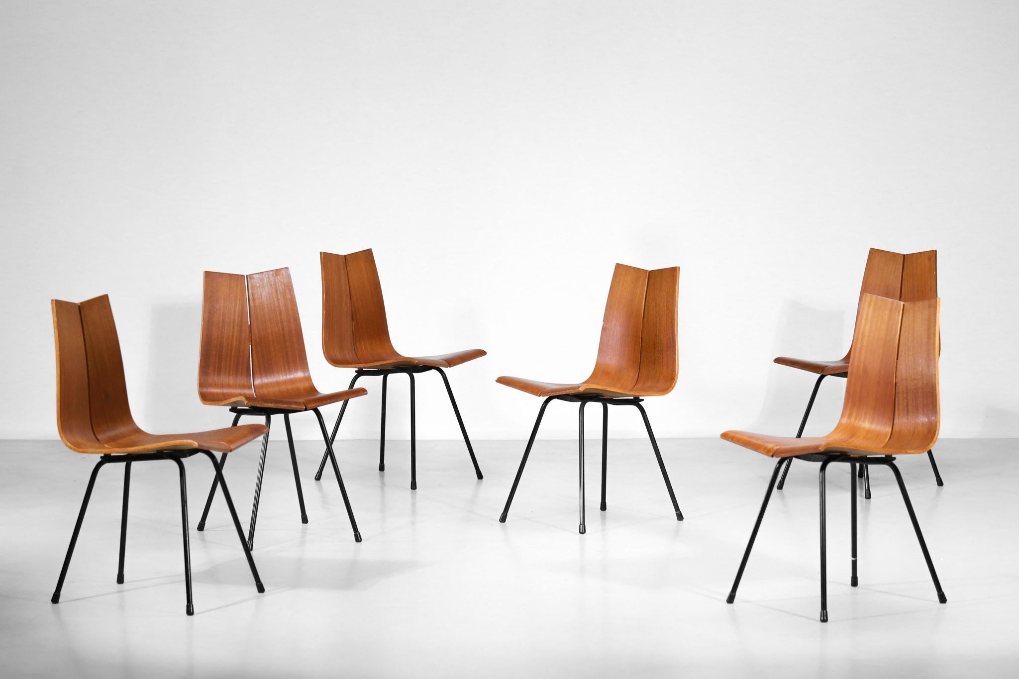 Set of Six GA Chairs from the 1950s by Swiss Designer Hans Bellmann 7