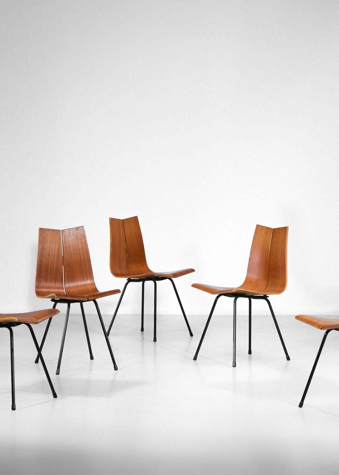 Set of Six GA Chairs from the 1950s by Swiss Designer Hans Bellmann 8