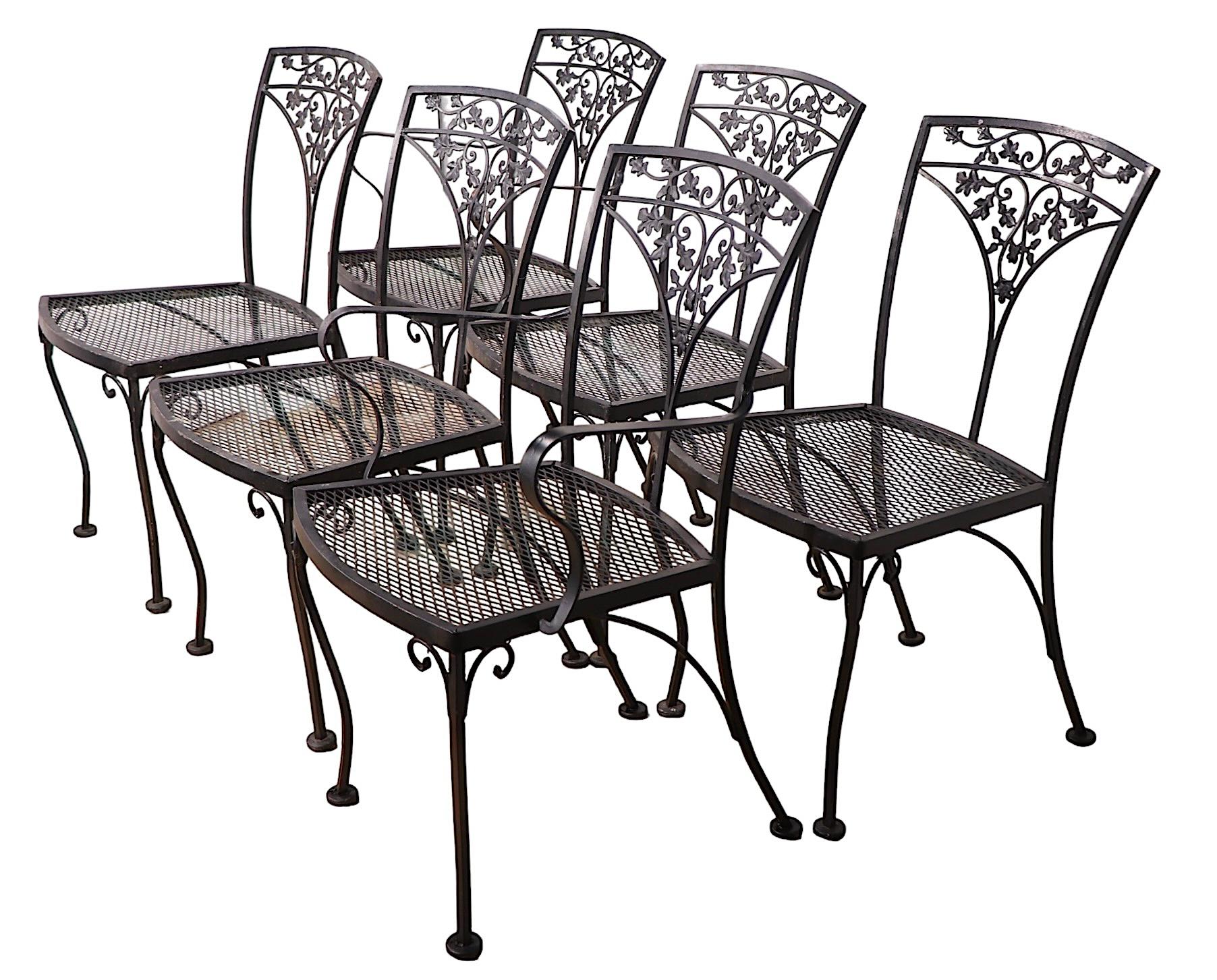 Satz von sechs Garten-Patio-Poolside Woodard Orleans Esszimmerstühle im Angebot 3