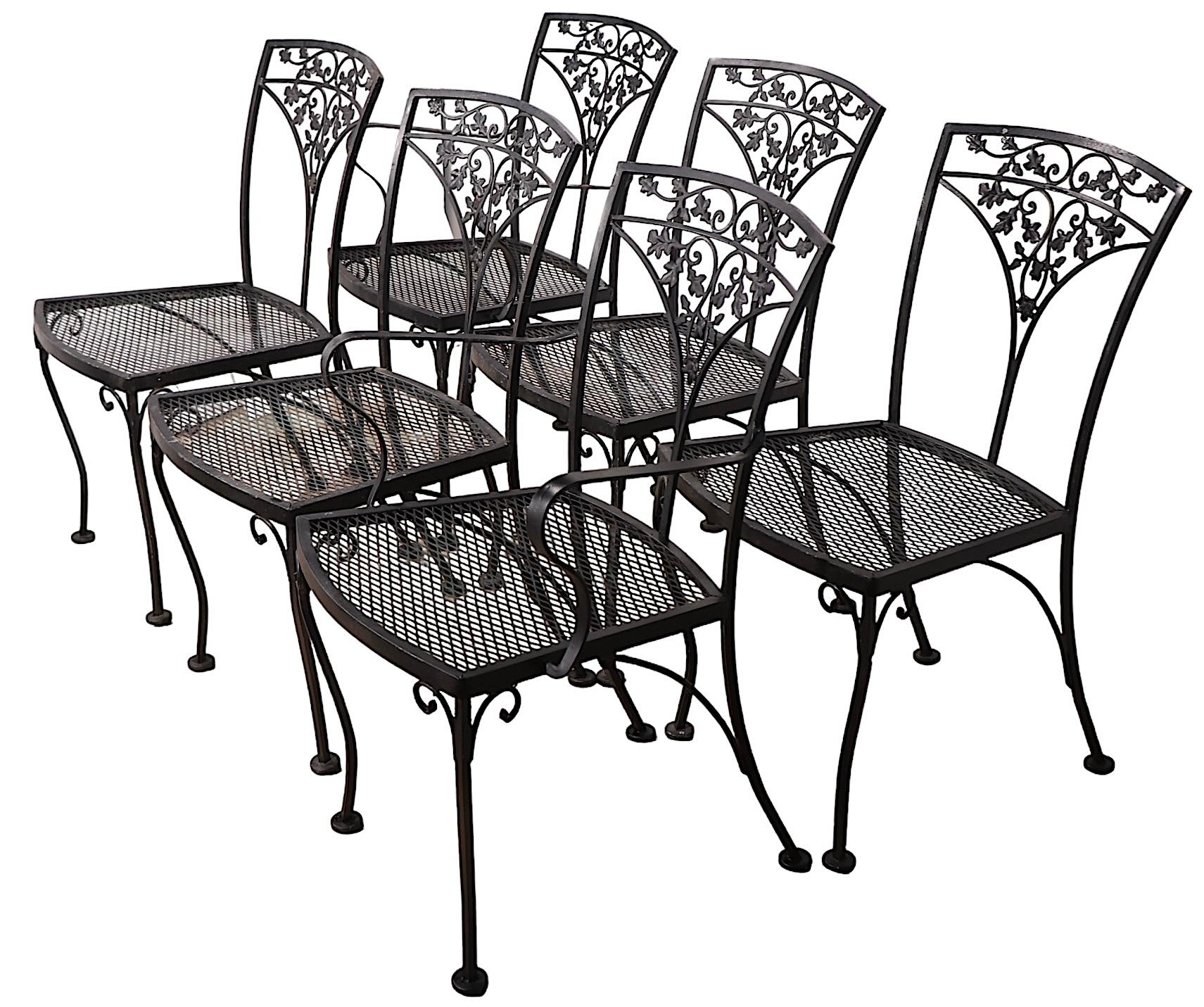 Satz von sechs Garten-Patio-Poolside Woodard Orleans Esszimmerstühle im Angebot 4